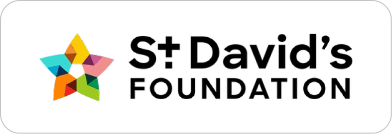 St. David's Foundation colorful star logo.