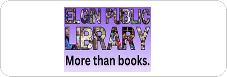 Elgin Public Library logo, More than books.